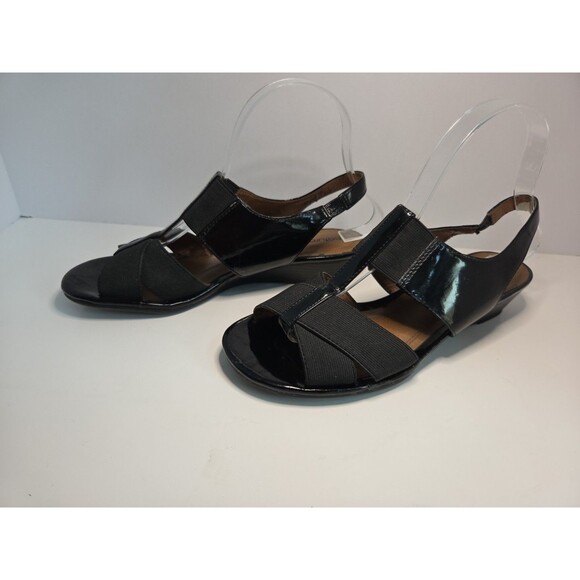 Natural Soul by Naturalizer Slingback black kitten heel Slip On sandal Sz 7.5 - Picture 4 of 7
